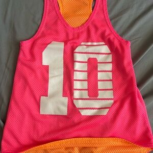 Pink and Orange Mesh Tank Top